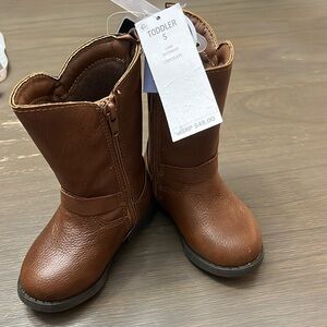 NWT! Osh Kosh B’Gosh Brown Leather Boots with Buckle. Baby/Toddler 5. Lumi